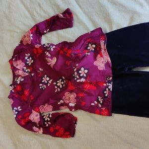 Tea Collection blouse and velvet pants, 5/6